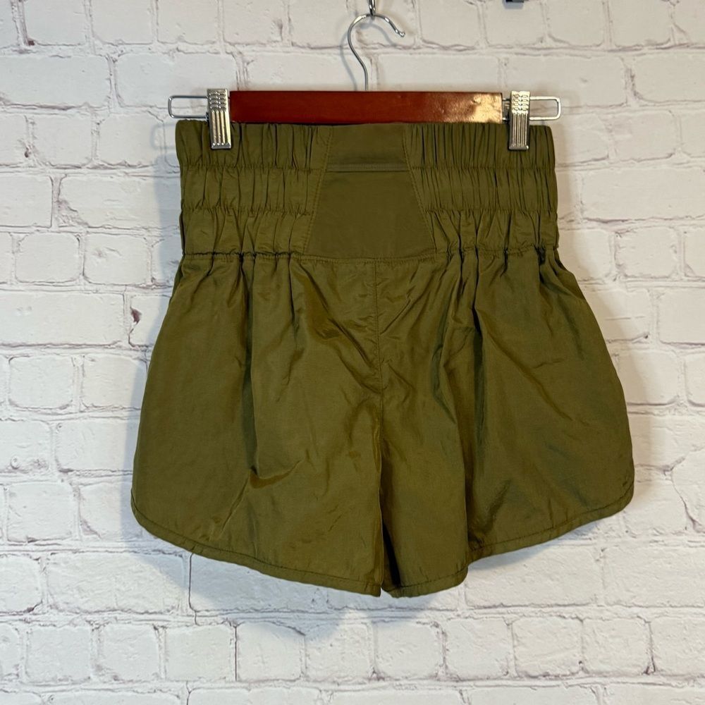 FP Movement By Free People High Waist Green Shorts with Elastic Waistband - Picture 4 of 5